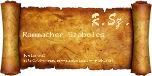 Rammacher Szabolcs névjegykártya