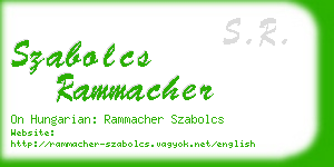 szabolcs rammacher business card